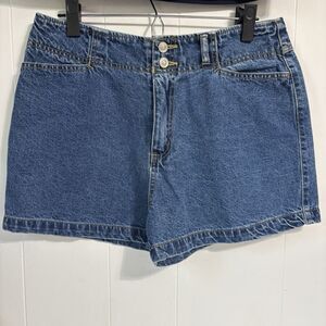 Y2K Nick & Sarah Jean Shorts MoM Blue Med Wash LG 13/14 Denim Cotton Hi Waist